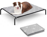 PJYuCien elevated dog bed with 48-inch frame for large dogs, showcasing sturdy construction.