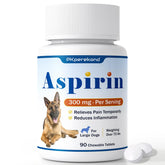 PKperekond dog aspirin for large dogs bottle shown for gentle relief during walks.