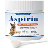 PKperekond dog aspirin powder packaging signals trusted giant-breed relief.