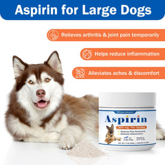 PKperekond aspirin powder scoop shows precise dosing for large dogs.