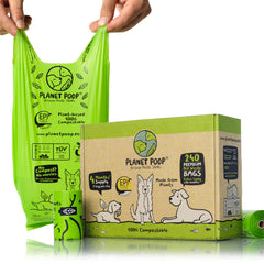 PLANET POOP extralong bags with handles offer easy cleanup on walks.