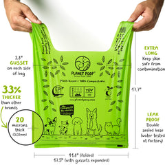 PLANET POOP TÜV AUSTRIA certified compostable bags.