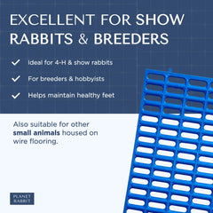 Planet Rabbit curved-mound mats with drainage in cages.
