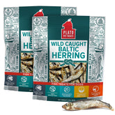 PLATO Fish Treats pack front with Baltic herring for omega-3 skin support