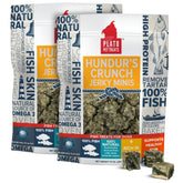 PLATO Pet Treats Fish Dog Treats air-dried pack highlighting natural nutrition for dogs.