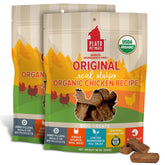 PLATO Real Strips Organic Chicken 18oz pack with soft bars for easy chewing and on-the-go rewards