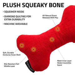 Playology beef-scent encapsiscent toy with beef aroma to attract and engage chewers.