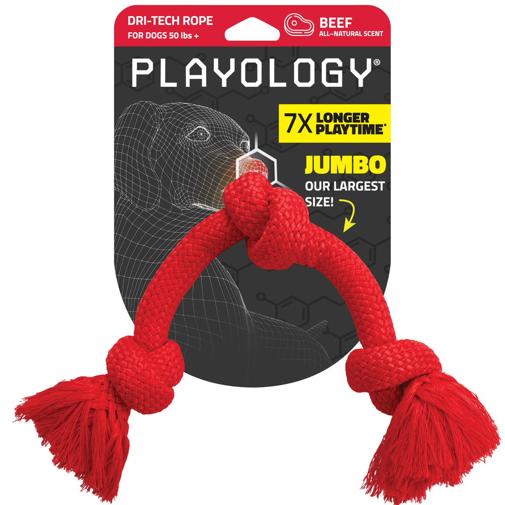 Playology Dri-Tech rope tug for large dogs, durable close-up