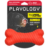 Playology dual-layer bone for large dogs, durable chew toy.
