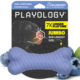 Playology dual-layer bone toy with blueberry scent for durable chews.