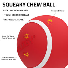 Playology floating chew ball designed for water fetch and play.
