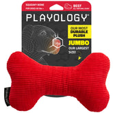 Playology plush squeaky bone for large dogs, durable chew toy for interactive play.