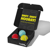 Playology Rainbow Scent Box packaging with three scented squeaky balls for varied play