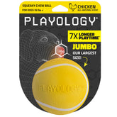 Playology Squeaky Chew Ball for large dogs with chicken scent for extended play.