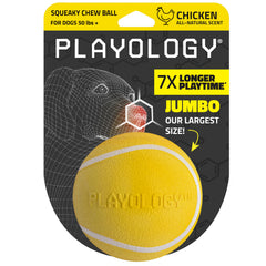 Playology Squeaky Chew Ball for large dogs with chicken scent for extended play.