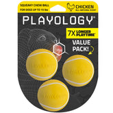 Playology squeaky chew ball trio pack for small dogs provides engaging play