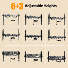 PLITTPETTS 9-height adjustable feeder design supports growing pets at all stages.