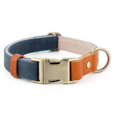 Plutus Pet leather and hemp collar close-up, highlighting soft breathable material