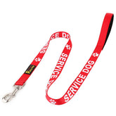 Plutus Pet Service Dog Leash in red with a padded handle for comfortable walks.