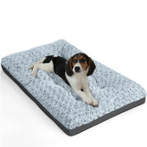 POCBLUE Deluxe dog bed front view with plush rose velvet surface for comfort