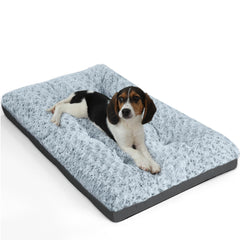 POCBLUE Deluxe dog bed front view with plush rose velvet surface for comfort