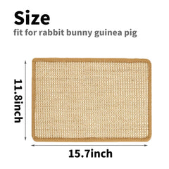 PODOO Bunny Scratch Pad with non-slip backing stays in place during play.