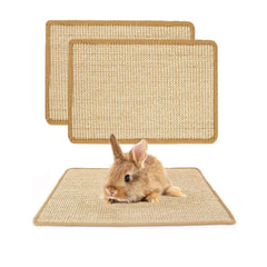 PODOO Bunny Scratch Pad 2-pack, durable sisal surface for chewing and cage protection.