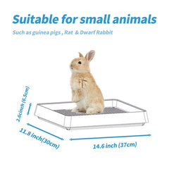 PODOO Rabbit Litter Box low-entry design allows easy access for small pets.