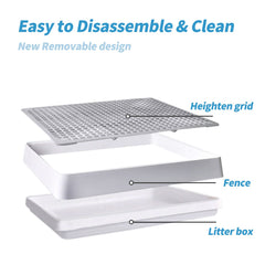 PODOO Rabbit Litter Box spacious dimensions support comfortable roaming.