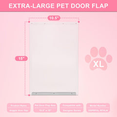 Podoy XL dog door flap uses durable weather-resistant materials for long-lasting use.