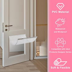 Podoy XL dog door flap remains flexible in cold weather for year-round access.
