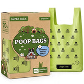 Pogi's Dog Poop Bags with Handles shown as extra-thick and durable for big messes.