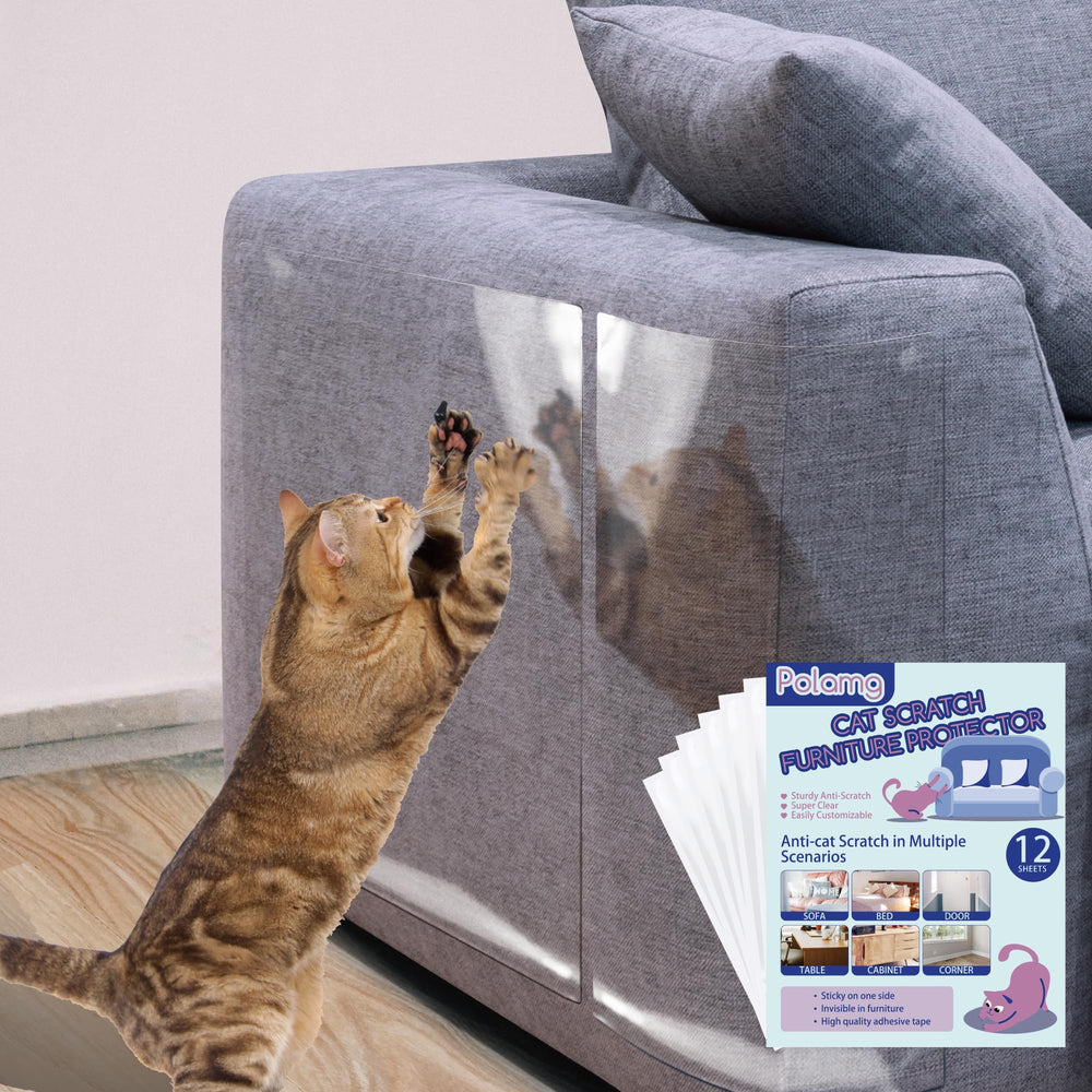 Polamg anti-cat scratch protector with a pre-cut gap for easy sofa application