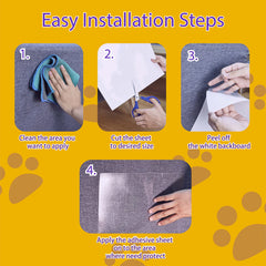 Polamg cat scratch protector adhesive-closeup emphasizes strong, residue-free adhesion.