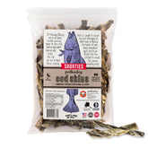 Polkadog Cod Skins packaging shows USA-made, premium single-ingredient dog treats.