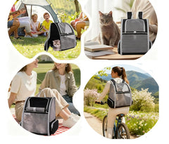 Pollason cat backpack top opening, lets pets peek out during walks.