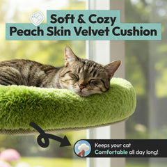 POMESEA cordless cat window perch solid metal frame provides sturdy support.
