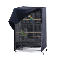 PONY DANCE bird cage cover front view showing light-control capability for calmer sleep