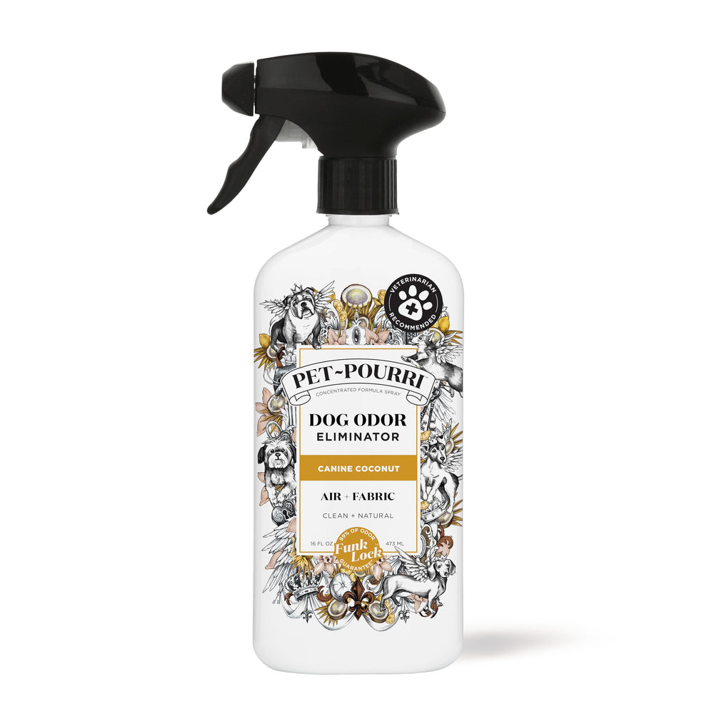 Poo-Pourri Pet-Pourri canine coconut bottle freshens pet odors quickly
