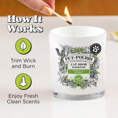 Poo-Pourri Purrfectly Bamboo candle label and packaging ready for gifting