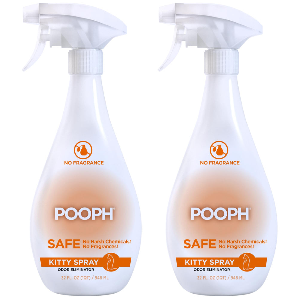 POOPH Kitty Spray bottle front view, 32oz, for odor control around cats.