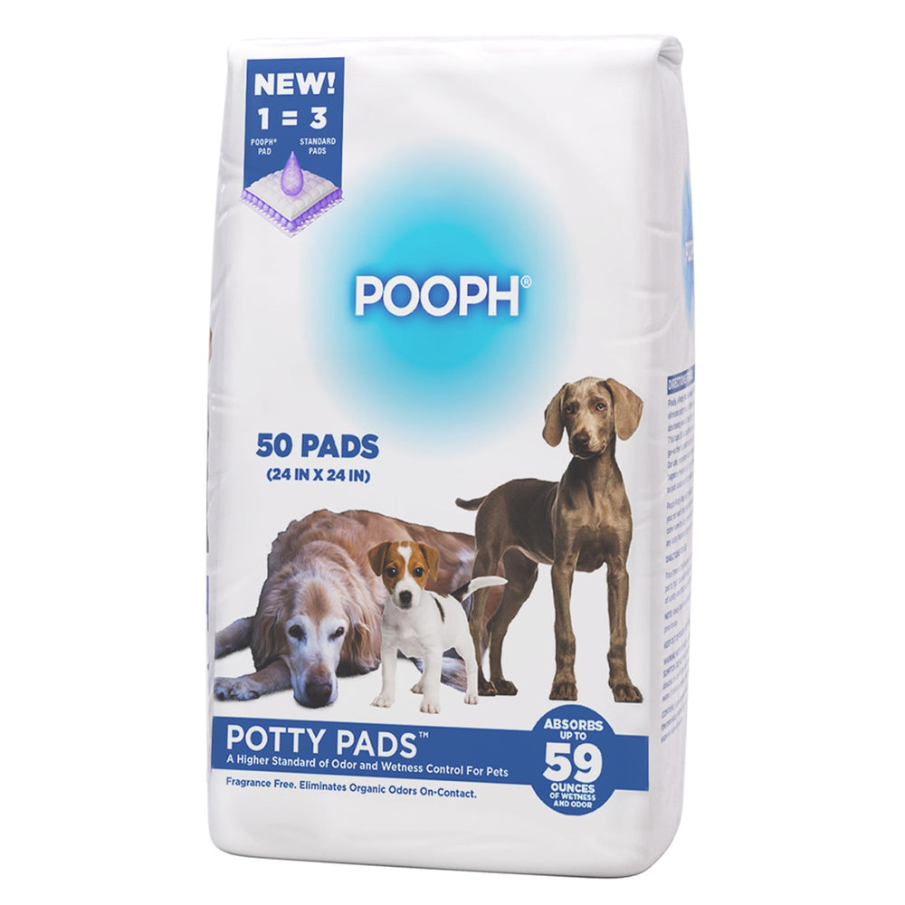 POOPH Potty Pads with absorbent top layer help keep floors clean.