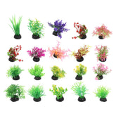 POPETPOP artificial aquarium plants with colorful, lifelike texture for a vibrant tank backdrop.