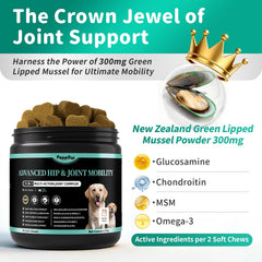 POPPAW dog joint chews in beef flavor for versatile feeding.
