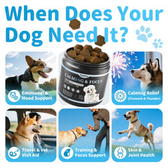 Poppaw Calming Chews ingredients chamomile and ashwagandha for balance.