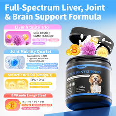 POPPAW ingredient panel highlights milk thistle and SAMe for liver aid