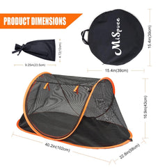 Porayhut cat mesh tent folded for compact storage and travel.