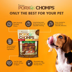 Pork Chomps roasted pork flavor twist shows natural taste