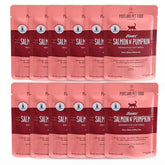 Boots' Salmon N' Pumpkin pack front from Portland Pet Food Company, 12-pack.