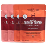 Portland Pet Food Company cat pouch with chicken for protein-rich meals.